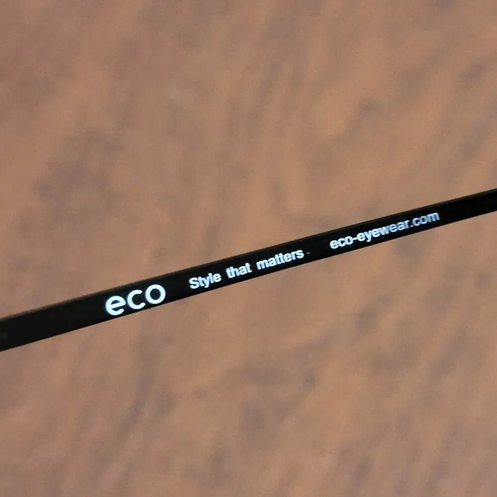 Eco Eyewear Thistle Eyeglasses Frames Black Half rim MBLK Rectangle 56x16x143